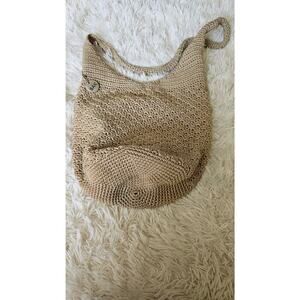 The Sak Tan Crochet Hobo Crossbody Bag